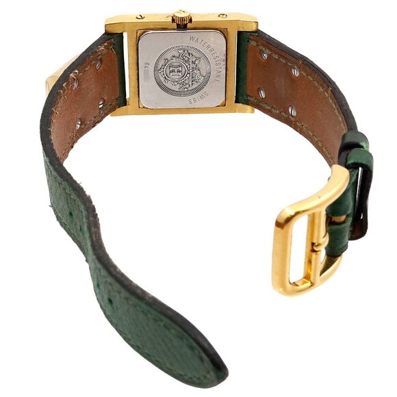 HERMES Medor Vintage pyramid Gold studs Quartz White Dial Ladies - Picture 8 of 13